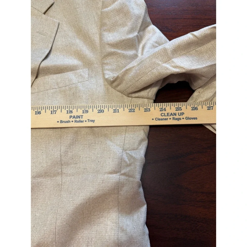 Jos. A. Bank Mens 43R 100% Silk Blazer Sport Coat Beige Two Button Textured 43 R